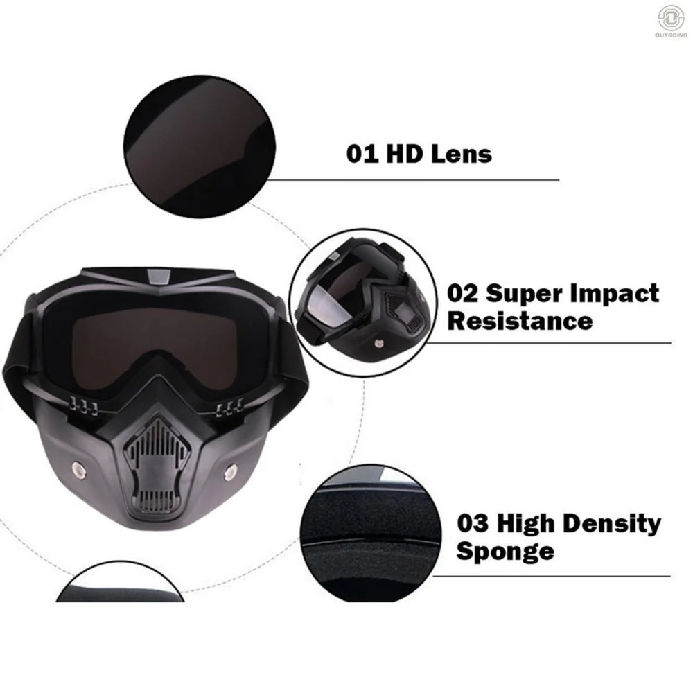 Olsic Windproof Goggles 🥽 | UV Mask 😎 | Ski, Moto, Welding Gear 🔥 – Black