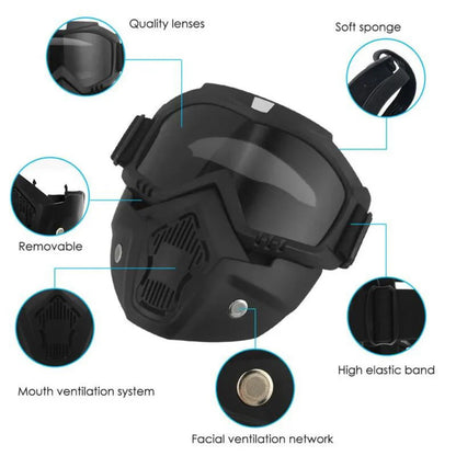Olsic Windproof Goggles 🥽 | UV Mask 😎 | Ski, Moto, Welding Gear 🔥 – Black
